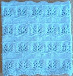 New Handmade Pastel Blue Knit Crochet Baby Afghan Blanket Throw Newborn Infant Soft Floral - thumbnail 1