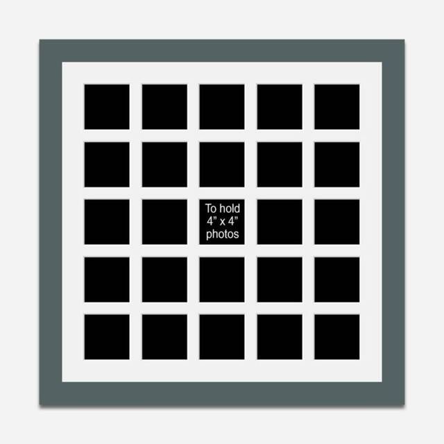 Large Multi Photo Picture Frame - Holds 25 4x4 Photos in A 40mm Dark Grey - image 1