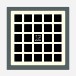 Large Multi Photo Picture Frame - Holds 25 4x4 Photos in A 40mm Dark Grey - thumbnail 2