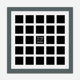 Large Multi Photo Picture Frame - Holds 25 4x4 Photos in A 40mm Dark Grey - thumbnail 1