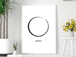Karma Circle - 18 Colours Print Poster Home Decor Gift Bespoke A5 A4 A3 Framed - thumbnail 1