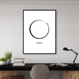 Karma Circle - 18 Colours Print Poster Home Decor Gift Bespoke A5 A4 A3 Framed - thumbnail 3