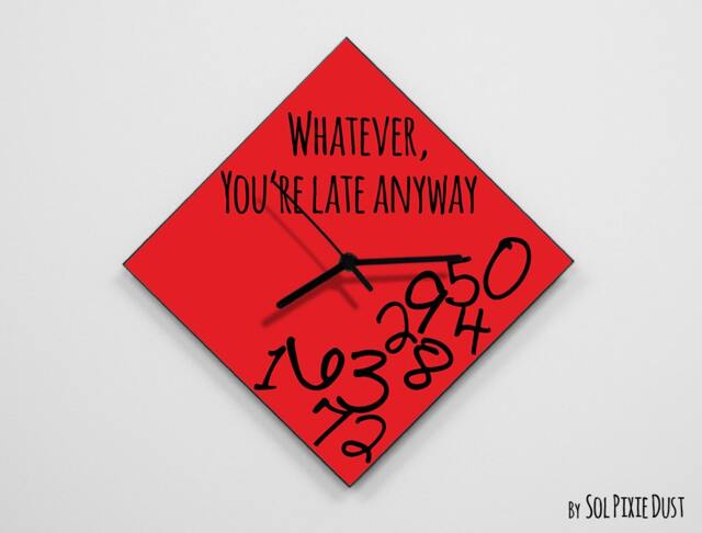 Whatever, You're Late Anyway/Polygon Red - Wall Clock - image 1