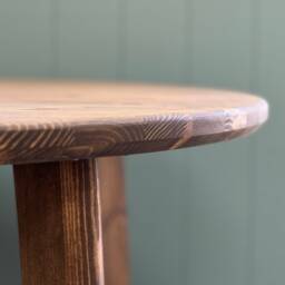 Tria // Mid Century Modern Round Scandinavian Dining Table With Tapered Wood Legs - thumbnail 3
