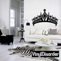 Princess Crown Vinyl Wall Decal Or Car Sticker - Mv004Et - thumbnail 1