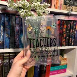 Teachers Plant Seeds Book Vase, Teacher Quote Acrylic Floral Classroom Decor, Growth Inspiration Shelf Art, Vase For Educators - thumbnail 3