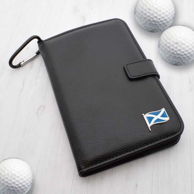 Personalised Wave Flag Leatherette Golf Organiser - Complete With Divot Repairer, Marker, Tees, Scorecard & Pencils - image 1