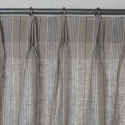 Linen Curtain-Linen Panel-striped Panel-Linen Curtain With Top Tack Pleat At The Top. Width 28''(After Pleatedxcustom Length - thumbnail 2