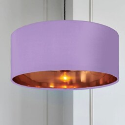 New High Quality Luxury Dark Lilac 36 Cotton Fabric Lamp Shade Pendant Light Drum Shape With Metallic Linings Suitable For All Purpose - thumbnail 3