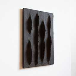 Wabi Sabi Wall Art. Black Textured 3D Art For Home Wall Gallery. Organic Handmade Sculpture. Dark Japandi Artwork. Art Piece Living Room - thumbnail 2