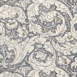 Morris & Co Batchelors Button Door Curtain Black Ink
