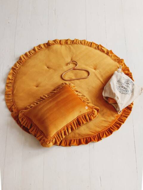 "Soft Velvet Mat With Frill ""Mustard" - image 1
