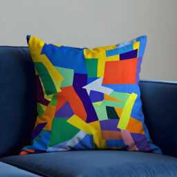 Bold Abstract Cushion Cover, Colorful Block Throw Pillow Case, Modern Art Style Home Decoration, 18x18 - thumbnail 1