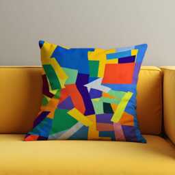 Bold Abstract Cushion Cover, Colorful Block Throw Pillow Case, Modern Art Style Home Decoration, 18x18 - thumbnail 2