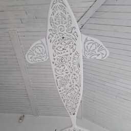40 Inches Orca Wall Hanging Light in Maori Surf Style, Killer Whale - thumbnail 2