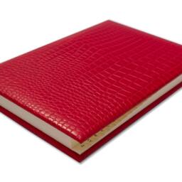 Leather A5 Address Book Croc Grained Print, Handmade in England - thumbnail 3