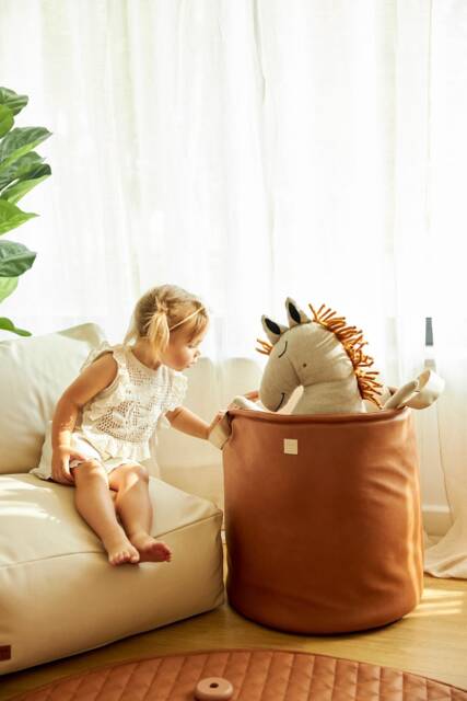 Premium Vegan Leather Toy Storage Bag - Elegant, Durable Organizer For Nursery & Playroom Ideal Children Parent Gifts - image 1