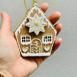 Christmas Tree Clay Gingerbread House Ornaments, Decoration Gift, Set Of 3 - thumbnail 3