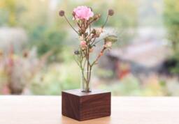 Table Vase Elegant Made Of Walnut With Test Tubes Decorative Flower For Weddings & Table Decoration Minimalist Home Accessory - thumbnail 1