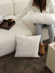 Off White Linen Throw Pillow Cover, Any Size Handcrafted Lumbar Case, Invisible Zipper, Soft Cushion Living Room Decor