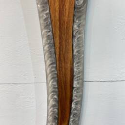 Thin Long Resin & Wood Wall Clock, Wooden Modern Clocks, Unusual Unique Clocks - thumbnail 4
