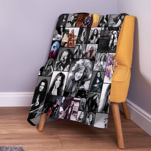 Janis Joplin Celebrity Montage Fleece Throw Blanket - 150cm X Large Made in England - image 1