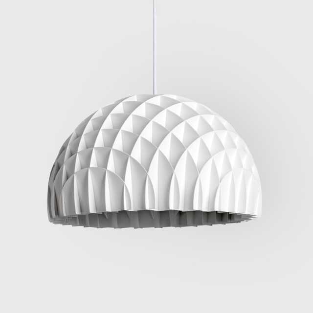 Arc Pendant White Lamp Unique Light Fixture Scandinavian Design Modern Home Decor - image 1