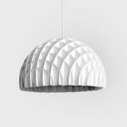 Arc Pendant White Lamp Unique Light Fixture Scandinavian Design Modern Home Decor - thumbnail 1
