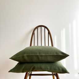 Set Of 2 Stonewashed Linen Pillow Covers Envelope Closure