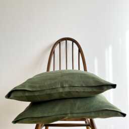Set Of 2 Stonewashed Linen Pillow Covers Envelope Closure - thumbnail 2