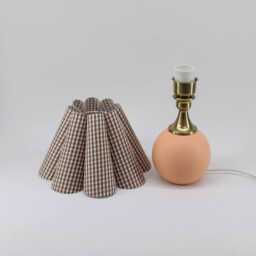 Handmade Scallop Brown Plaid Lamp Ceramic Base Accent Lighting - thumbnail 2