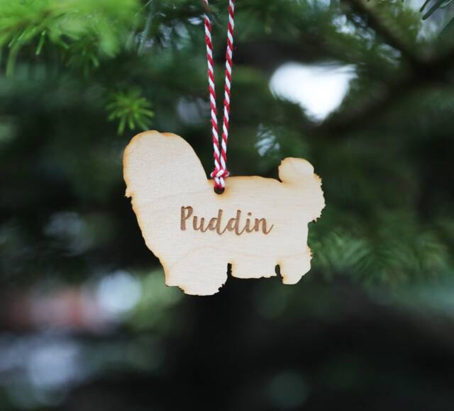 Personalised Shih Tzu Christmas Decoration Engraved Birch Plywood Dog Ornament - image 1