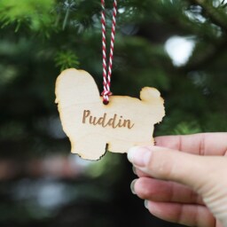 Personalised Shih Tzu Christmas Decoration Engraved Birch Plywood Dog Ornament - thumbnail 2