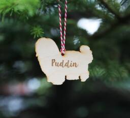 Personalised Shih Tzu Christmas Decoration Engraved Birch Plywood Dog Ornament - thumbnail 1