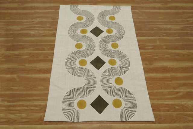 Hand Block Print Cotton Kilim Rug, Bohemian Runner - image 1