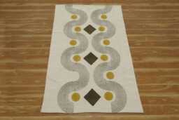 Hand Block Print Cotton Kilim Rug, Bohemian Runner