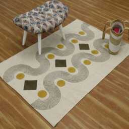 Hand Block Print Cotton Kilim Rug, Bohemian Runner - thumbnail 2