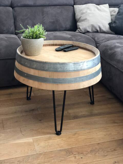 Wine Barrel Coffee Table Tripod Natural - image 1