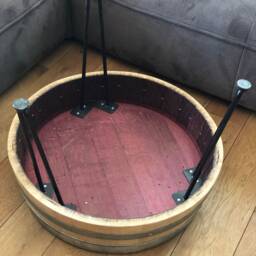 Wine Barrel Coffee Table Tripod Natural - thumbnail 4