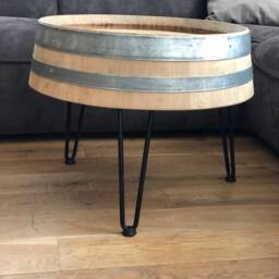 Wine Barrel Coffee Table Tripod Natural - thumbnail 3