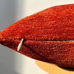 Orange Chenille Linen Pillowcover, Orange Mealy Pillowcase, Throw Pillows, Christmas Pillow - thumbnail 2
