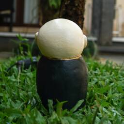 Collorful Jizo Holding Flower 10 Inch/25 cm, Stone Statue, Figurine, Buddha, Buddha - thumbnail 3