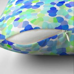 Modern Pillow Or Cover, Blue Green Dots, Home Decor, Geometric Decorative Interior Design, Digital Art, Spring Decor - thumbnail 3