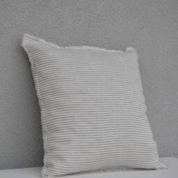 Cobalt Blue Linen Pillow Sham With Fringes For Couch Or Bed Decoration, Fringed Cover, Fringe Pillowcase - thumbnail 4