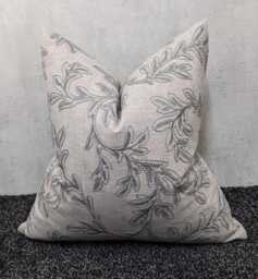 John Lewis & Partners Acanthus Fabric Cushion Cover Crewel Embroideredsmoke/Grey Pillow Throw Cover Country Home - thumbnail 1
