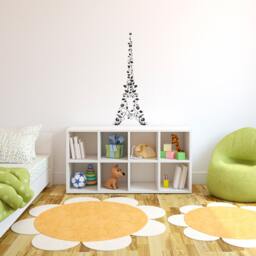 Paris Eiffel Tower Floral Wall Decal - Travel Vinyl Art - thumbnail 2