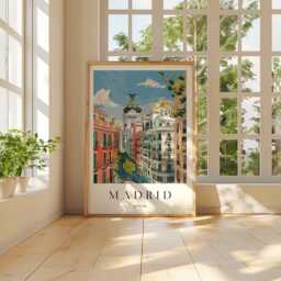 Madrid City Map Print Spain Travel Poster, Minimalist Wall Art - thumbnail 2