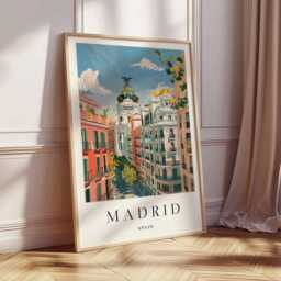Madrid City Map Print Spain Travel Poster, Minimalist Wall Art - thumbnail 3