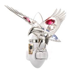 Silver Plated Eagle Handcrafted Luxury Night Light Decorated Swarovski Red White Blue Crystals Bedroom Bathroom Patriotic Gift Premium Decor