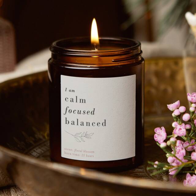 Mindfulness Soy Candle Gift Apothecary Jar, Calm Focused Balanced - image 1